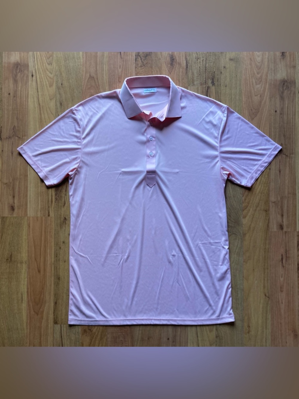 Collars & Co Dress Collar Pink Performance Mens XL Tall Short Sleeve Polo Shirt